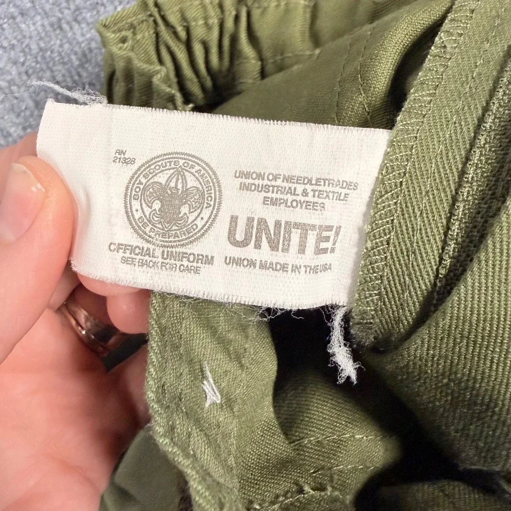 VNTG Boy Scouts of‎ America Official Uniform Pants Olive Green Cargo Size 10/ 25